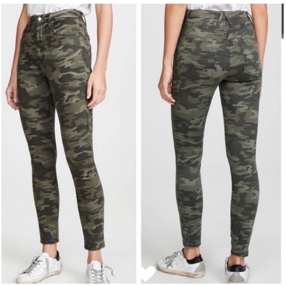 Good American Good Waist Jeans Camo print green high rise 33